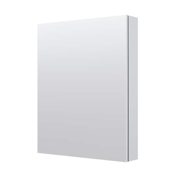 ROSA 24 in. W x 30 in. H Rectangular Aluminum Tri-View Medicine Cabinet with Mirror, Adjustable Shelves, Left Open