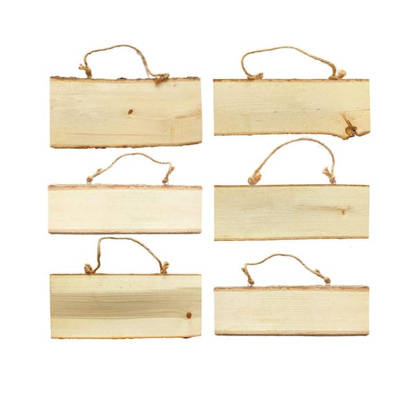 Afoxsos 0.42 in. x 10 in. x 4 in. Basswood Rectangle Plaque Project Panel 6-Pack for Crafts Burning Carving