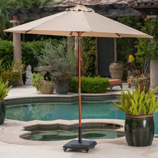 Flynama Square Wheel Patio Umbrella Base in Pure Black JY-60453.00
