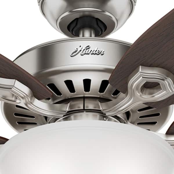 Hunter - Builder Deluxe 52 in. Indoor Brushed Nickel Ceiling Fan with Light Kit