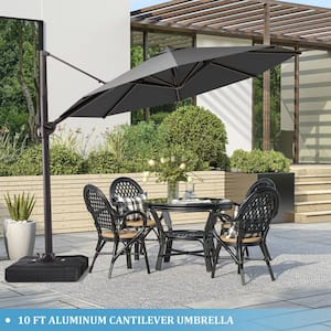 10 ft. x 10 ft. Patio Cantilever Umbrella, Heavy-Duty Frame Umbrella in Dark Gray