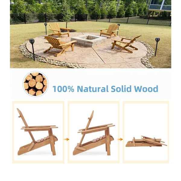 TIRAMISUBEST Premium Hemlock Brown Wood Foldable Adirondack TIRAMISUBEST Premium Hemlock Brown Wood Foldable Adirondack