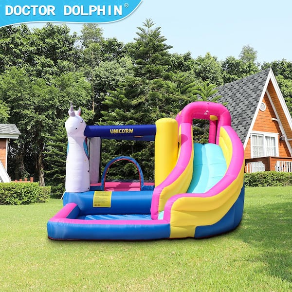 Oxford Fabric 420D Plus 840D Unicorn Inflatable Castle Bounce House Slide and Jumping with 350-Watt Blower
