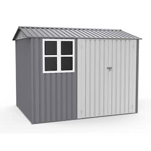 6 ft. W x 8 ft. D Metal Storage Shed with Window, Ideal for Backyard Patio, Garden, Lawn, 48 sq. ft.