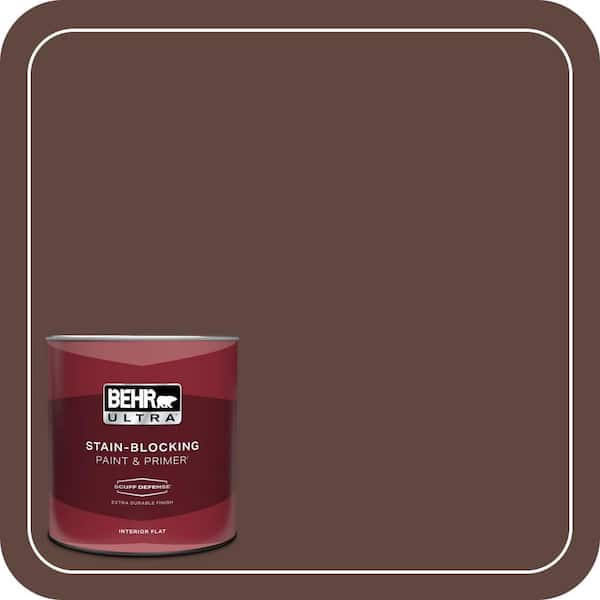 BEHR ULTRA 1 qt. #180F-7 Warm Brownie Extra Durable Flat Interior Paint & Primer