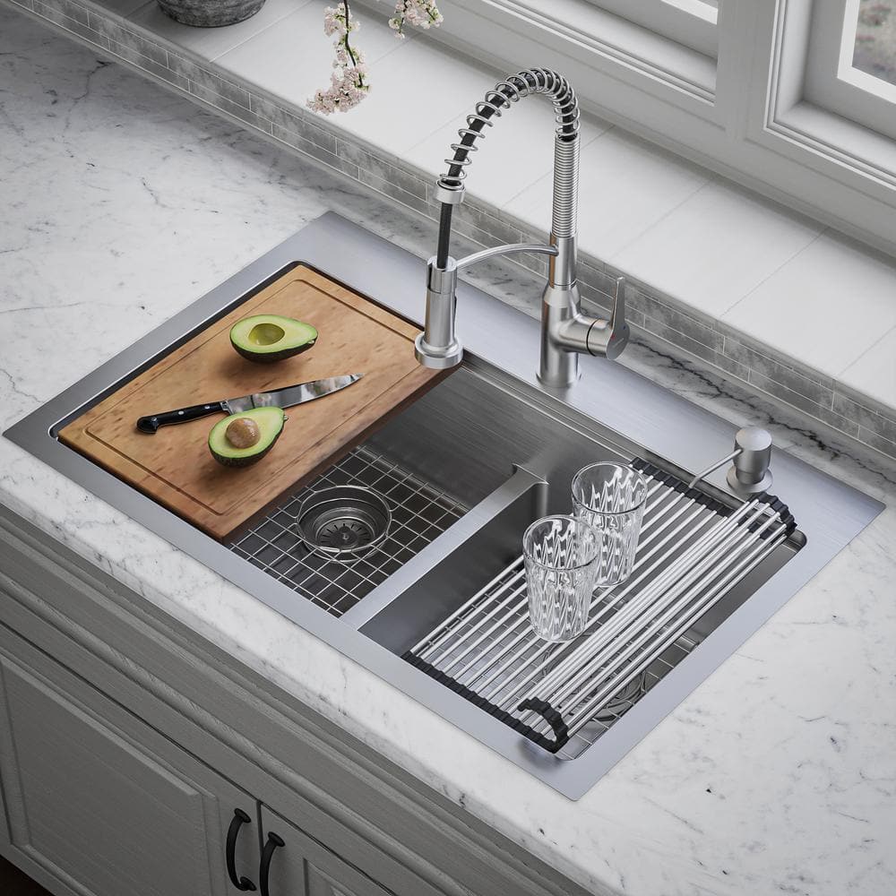 Elite 33'' Double Bowl Stainless Steel Kitchen Sink