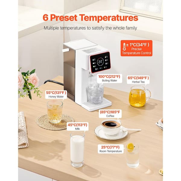 SKYSHALO Instant Hot Water Dispenser, Countertop Boiling Water Dispenser with Adjustable 6 Temperatures, 7 Water Volumes, 101 oz.