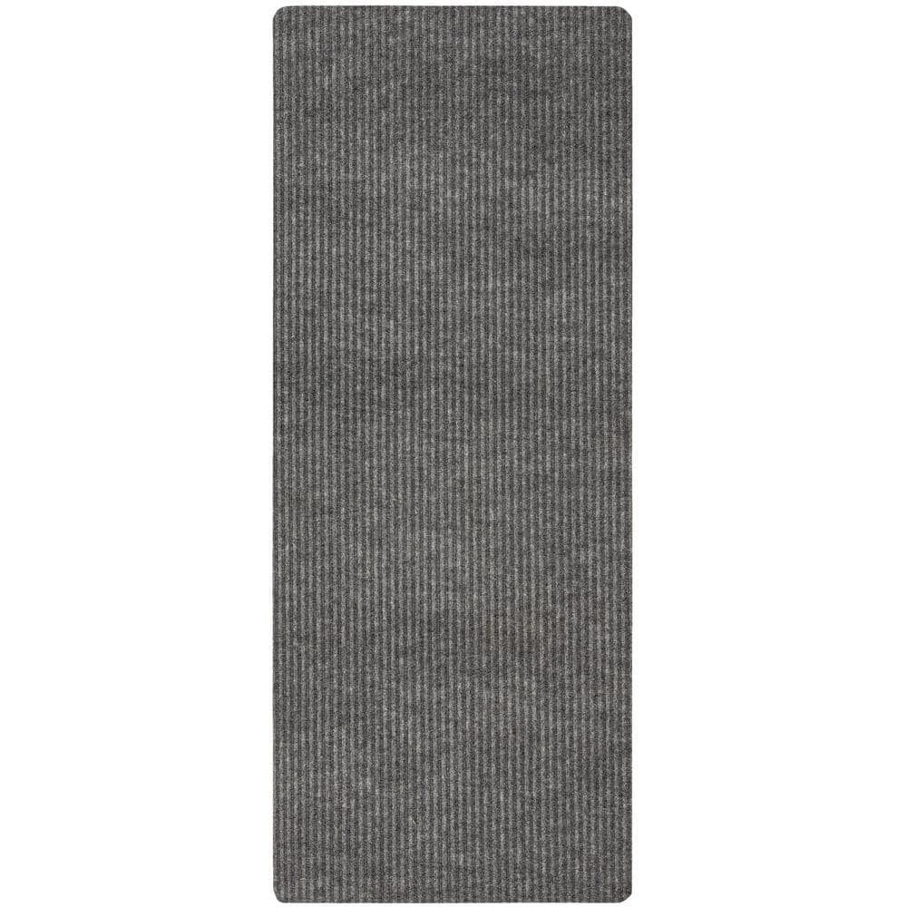 NOsWEA home_mat ホームマット Mohawk Home Striped Utility Mat Grey Indoor/Outdoor 24 in. x
