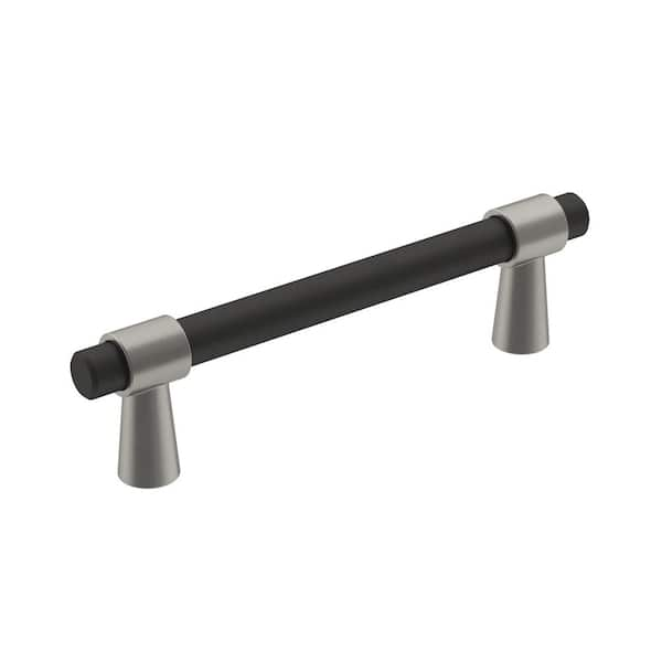 Amerock Mergence 3-3/4 in. (96 mm) Matte Black/Satin Nickel Cabinet Drawer Pull