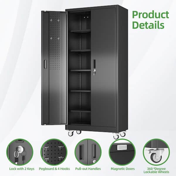 Kaikeeqli 32 in.W x 71 in.H x 16 in.D Steel Rolling Freestanding