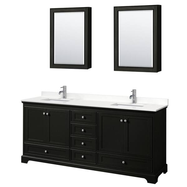 Wyndham Collection Deborah 80-in Dark Espresso Bathroom Vanity Cabinet (Mirror Included) Wyndham Collection Deborah 80-in Dark Espresso Bathroom Vanity Cabinet (Mirror Included)