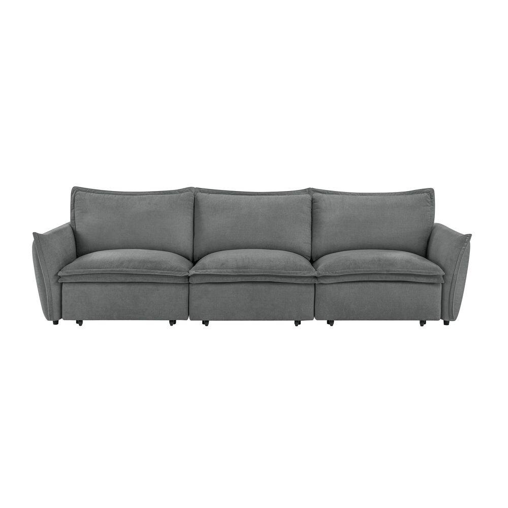 Eaden 119 in. Pillow Top Arm Fabric Rectangle Sofa in. Gray Chenille price history on PriceWatchPro