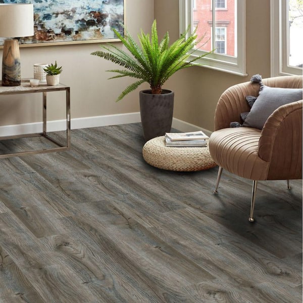 Hydrostop Quiet Anchor 20 MIL x 7.1 in. W x 48 in. L Waterproof Click Vinyl Plank Flooring (23.64 sq. ft./Case)