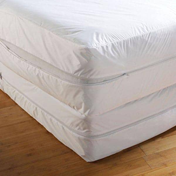 Premium Mattress Zippered Encasement Bed Bug Protector Bedbug Waterproof White 
