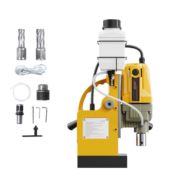 Magnetic Drill 1200-Watt Motor 1.6 in. BoringDiameter 2810lbf Electric Mag Drill Press with 2-Coring Bits Variable Speed