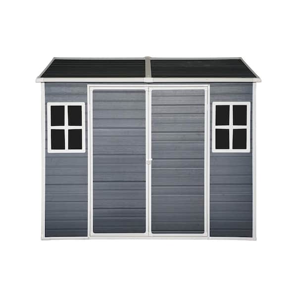 8 ft. W x 6 ft. D Dark Grey Resin Shed with Door and Window (48 Sq. Ft.)