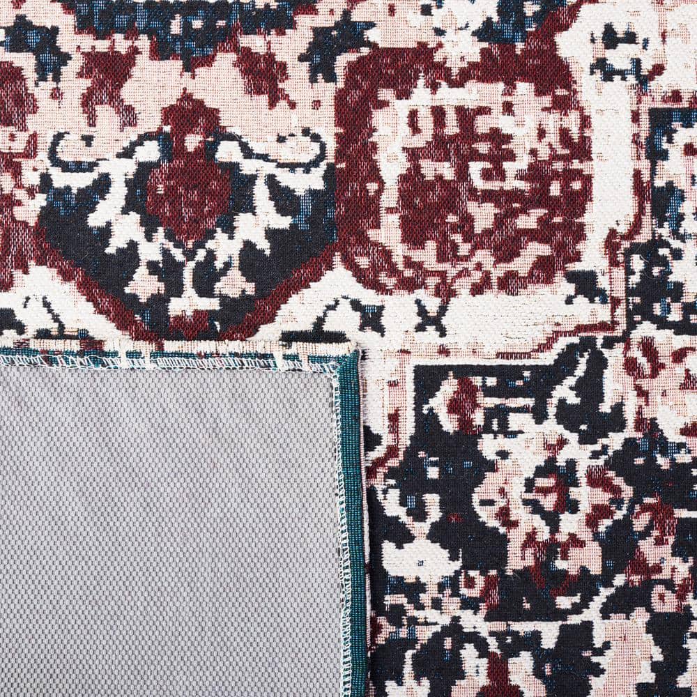 Heirloom Red Cotton Blend 24" Rectangular Easy Care Rug