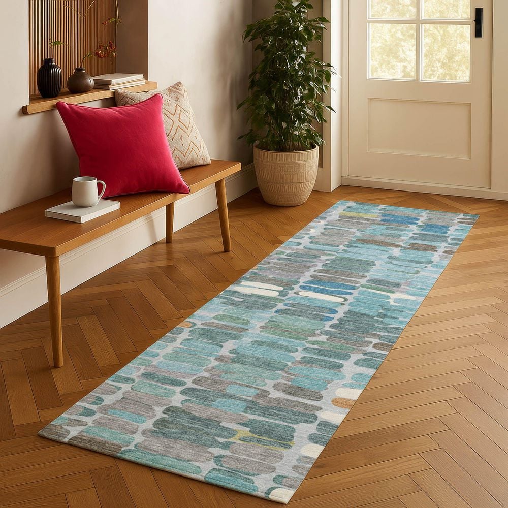 Chantille Machine Washable Indoor/Outdoor Abstract ACN2349 Teal 2 ft. 3 in. x 7 ft. 6 in. Runner Rug price history on PriceWatchPro