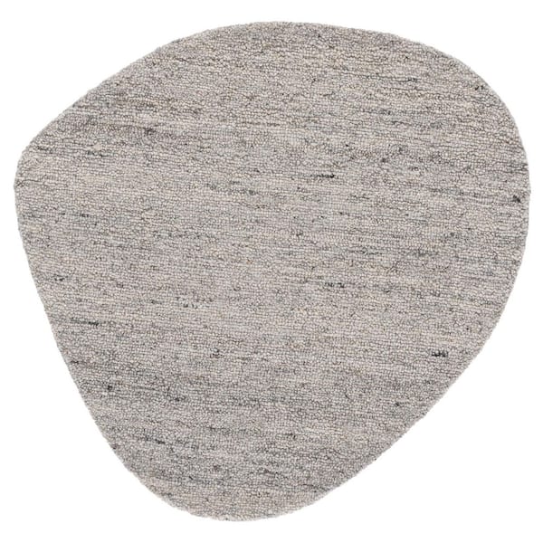 Novelty 3 ft. x 3 ft. Gray/Black Abstract Distressed Specialty Area Rug
