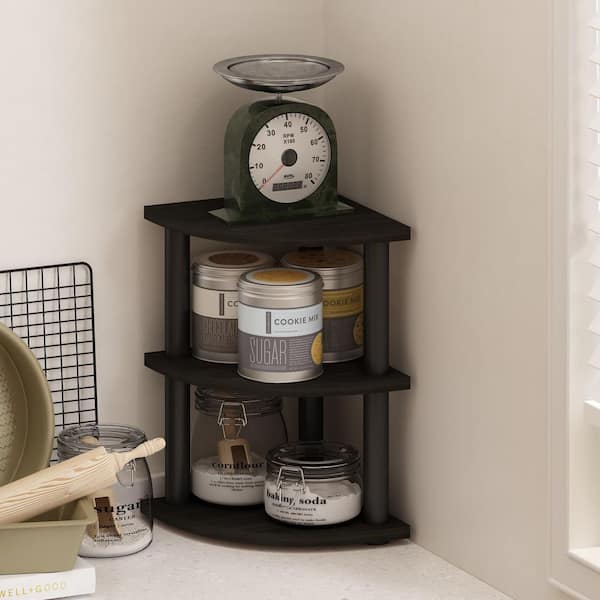 Turn-N-Tube 3-Shelf Espresso/BlackCorner Countertop Organizer Shelf