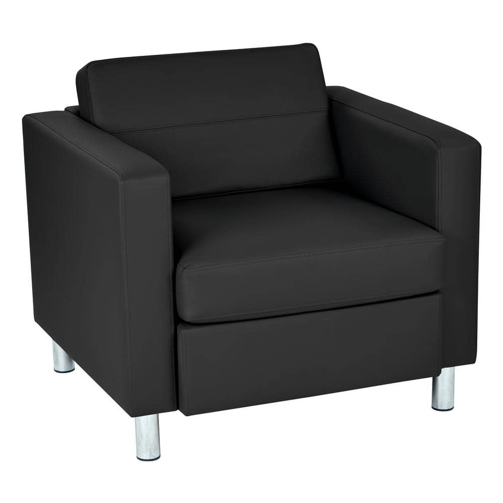 OSP Home Furnishings Pacific Black Vinyl Accent Chair PAC51-R107 - The ...