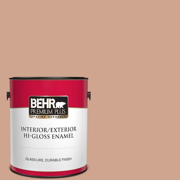 BEHR PREMIUM PLUS 1 gal. #230F-4 Autumn Malt Hi-Gloss Enamel Interior/Exterior Paint