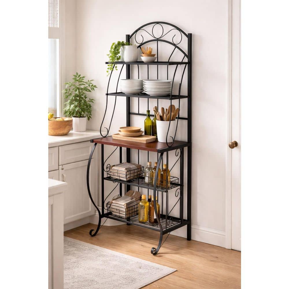12in Baker Rack Boraam Valencia Black Baker's Rack 12500 - The Home Depot