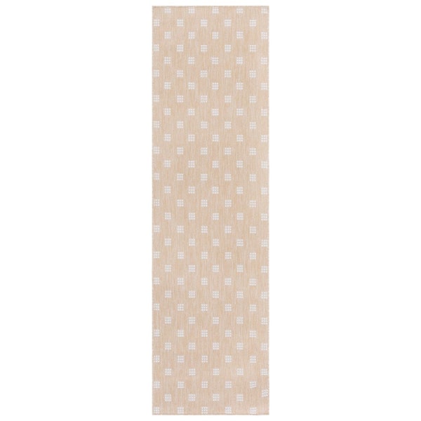 Terrace Beige/Ivory 2 ft. x 8 ft. Spotted Solid Indoor/Outdoor Runner Rug