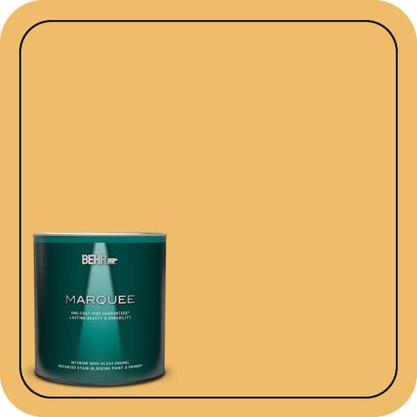 BEHR MARQUEE 1 qt. Home Decorators Collection #HDC-MD-24 Luscious Lemon Semi-Gloss Enamel Interior Paint & Primer