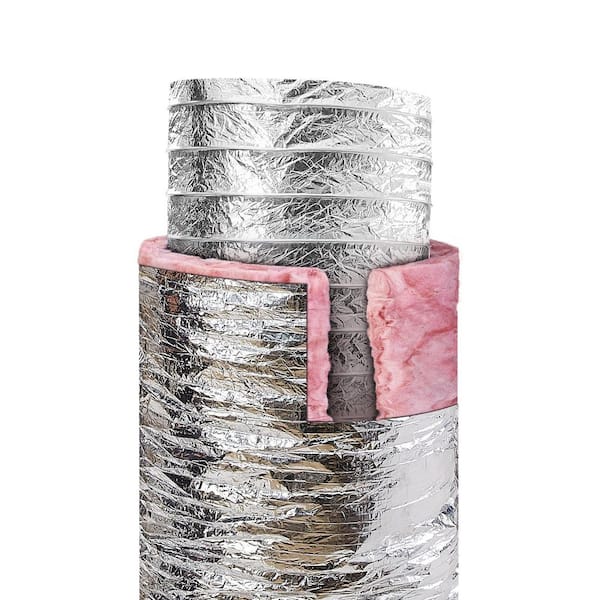 Dryer Vent Hose, 6 in. Insulated Flexible Duct 25 FT. Long with 2 Duct Clamps, Heavy-Duty Three Layer Protection