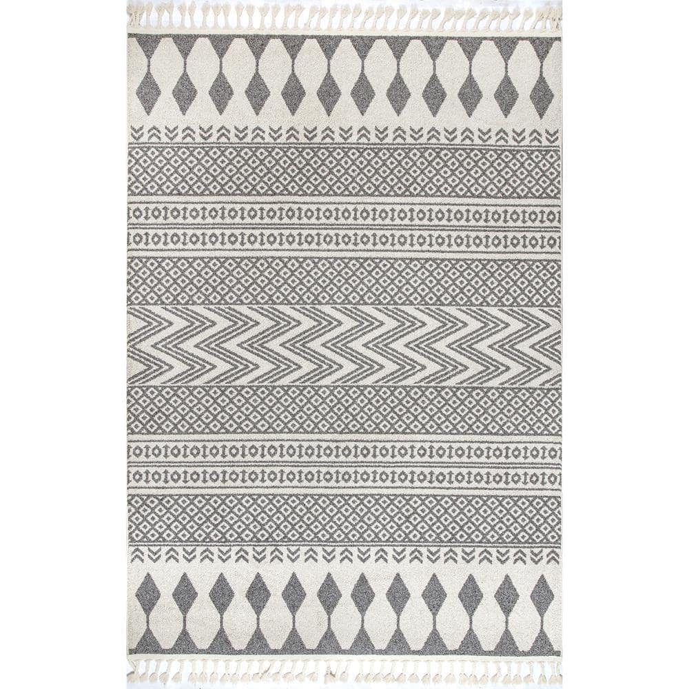 nuLOOM Terra Tribal Bands Beige 5 ft. x 8 ft. Area Rug ACNZ04A-508 ...