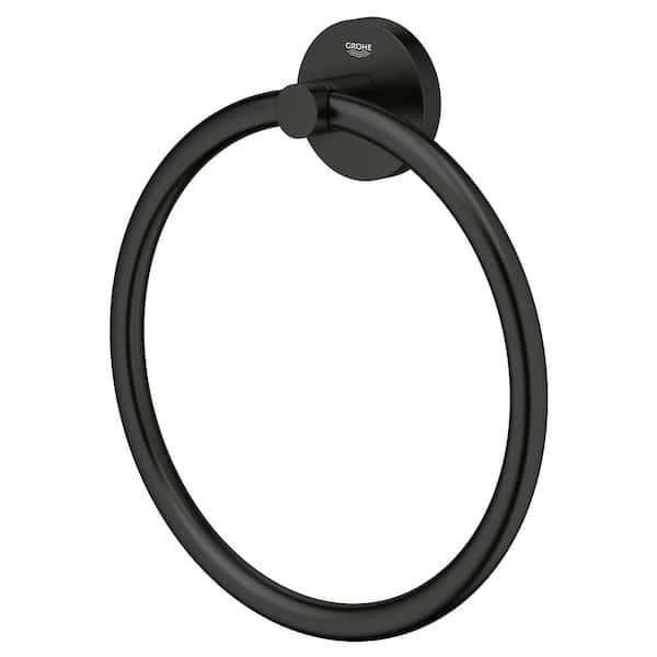 Essentials Towel Ring in Matte Black