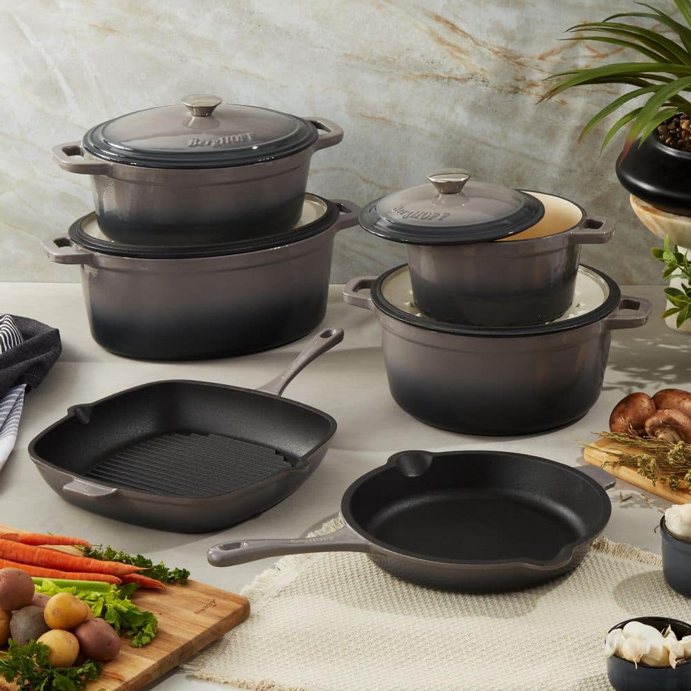 Neo 2-Piece Cast Iron 10 in. Fry Pan and 11 in. Grill Pan Cookware Set, Oyster price history on PriceWatchPro