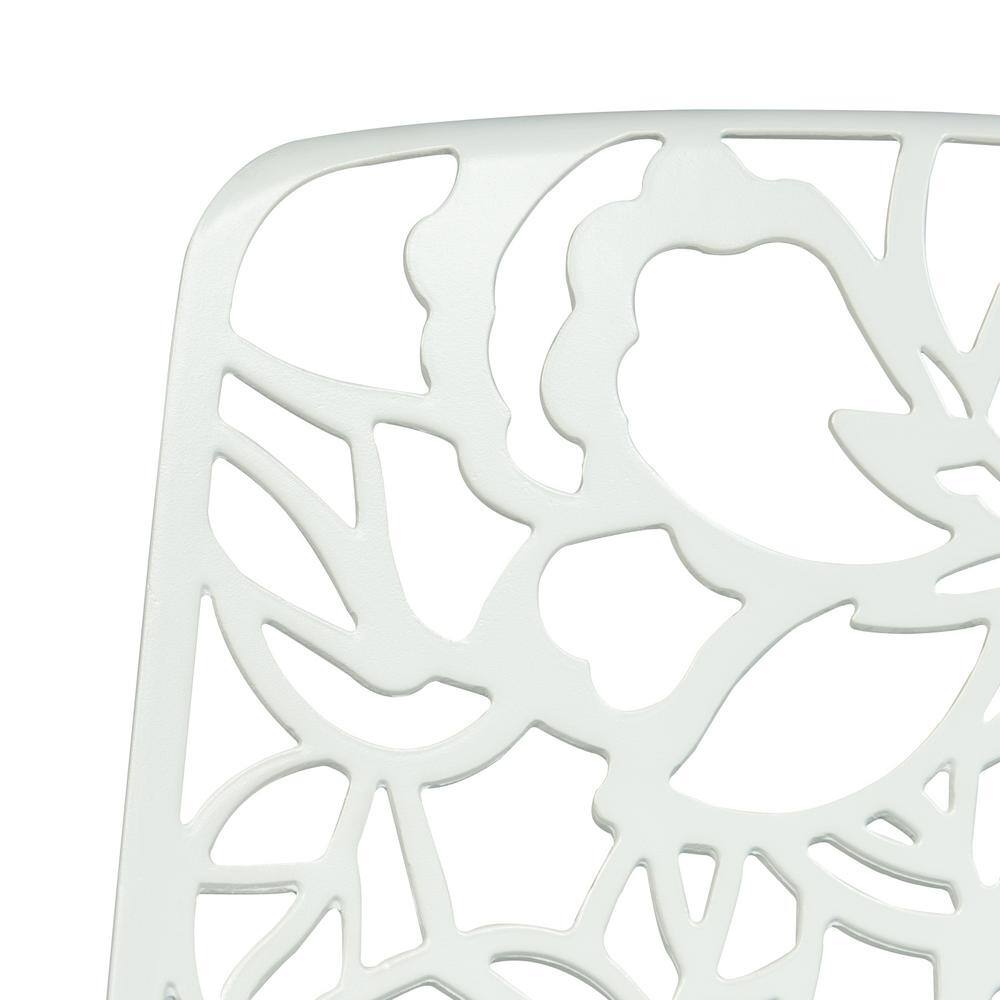 Elegant Modern Devon Aluminum White Side Chair with Cut-Out Design