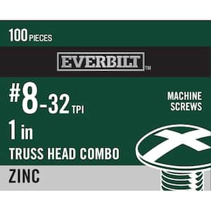 #8-32 x 1 in. Combo Truss Head Zinc Plated Machine Screw (100-Pack)