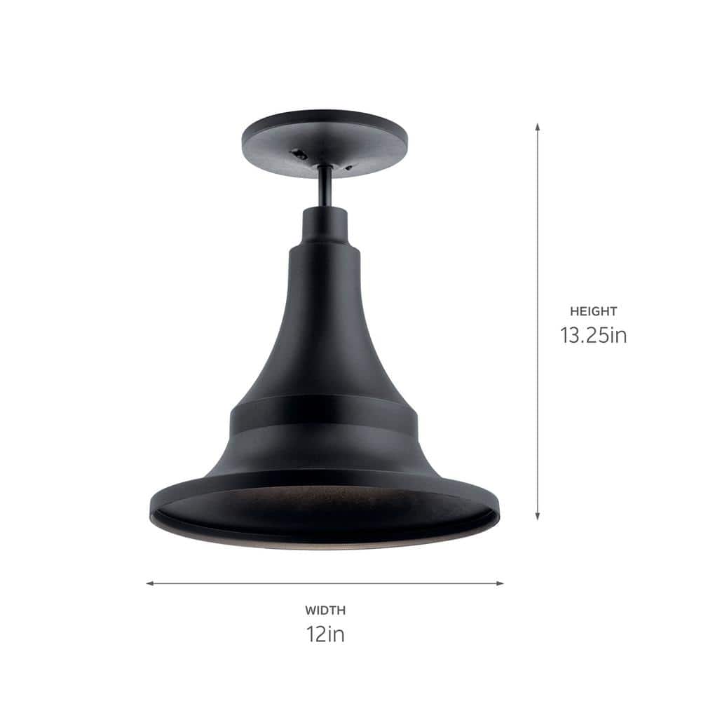 Hampshire 17" Textured Black Outdoor Pendant Light