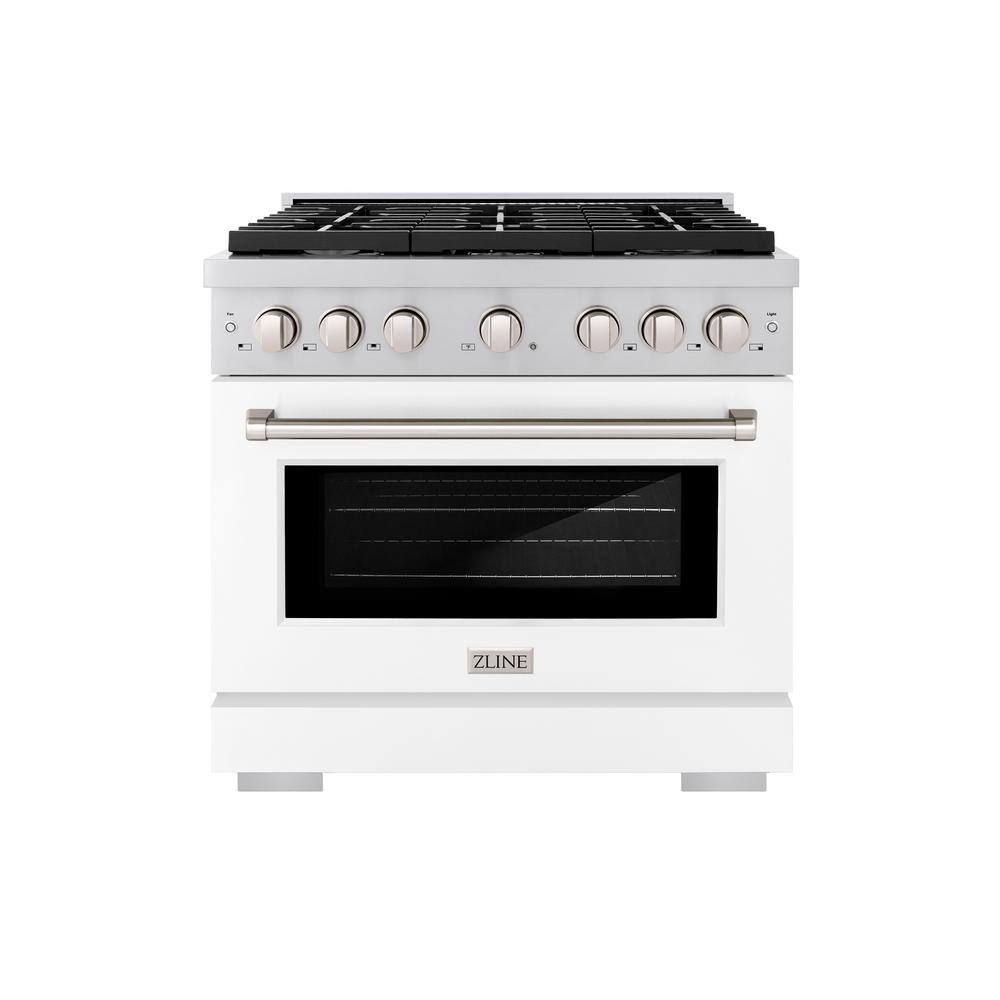 Paramount 36 in. 6-Burner Dual Fuel Range with Convection Oven in Stainless Steel and Matte White Door price history on PriceWatchPro