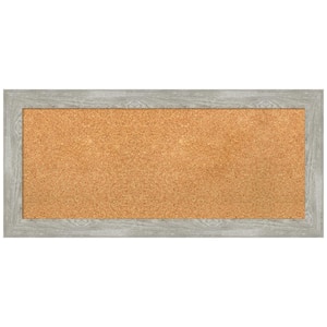Dove Greywash 33.50 in. x 15.50 in. Narrow Framed Corkboard Memo Board