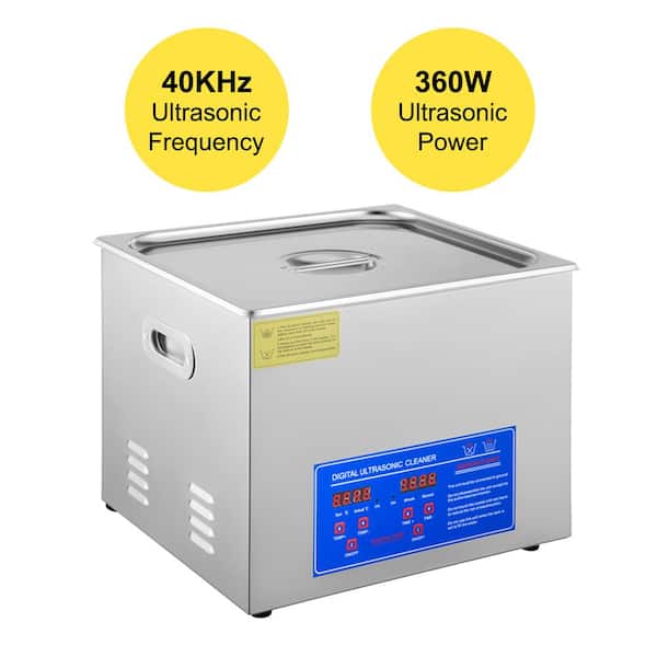 VEVOR Ultrasonic Cleaner with Digital Timer and Heater 15 L/3.30 Gal.  Professional Ultrasonic Clean Machine 40 KHZ JPS-60ACSBQXJ0001V1 - The Home  Depot