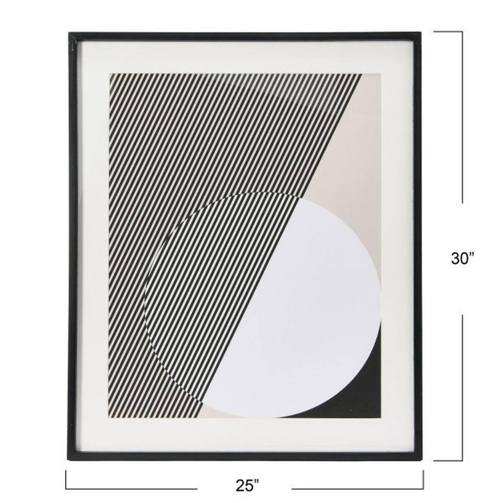 Creative Co-Op Abstract Deco Print with Wood Frame