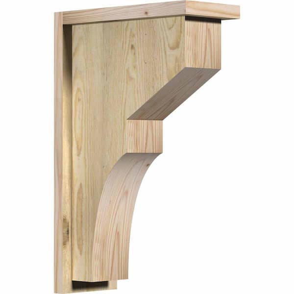 Ekena Millwork 6 in. x 14 in. x 22 in. Douglas Fir Monterey Rough Sawn Corbel with Backplate