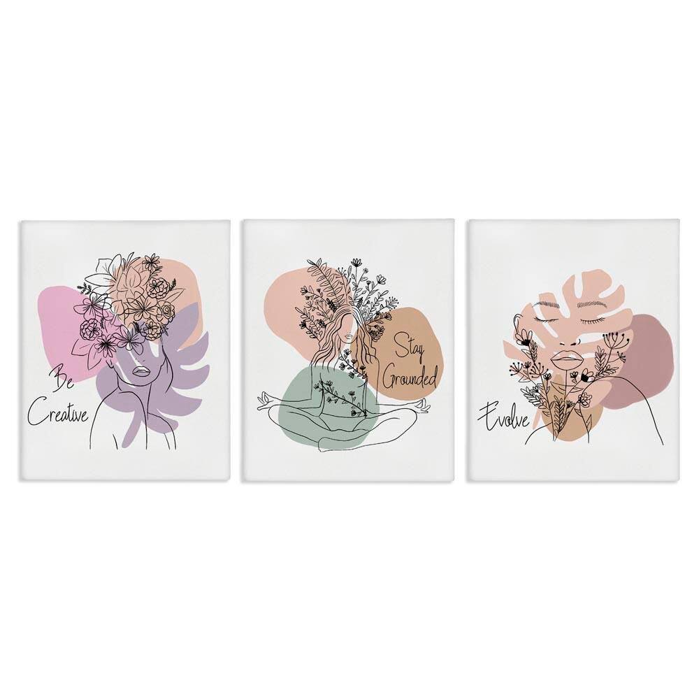 Creative Inspirational Phrases by Chen Alyesh 3 Pieces Unframed People Graphic Art Print 20 in. x 16 in. price history on PriceWatchPro