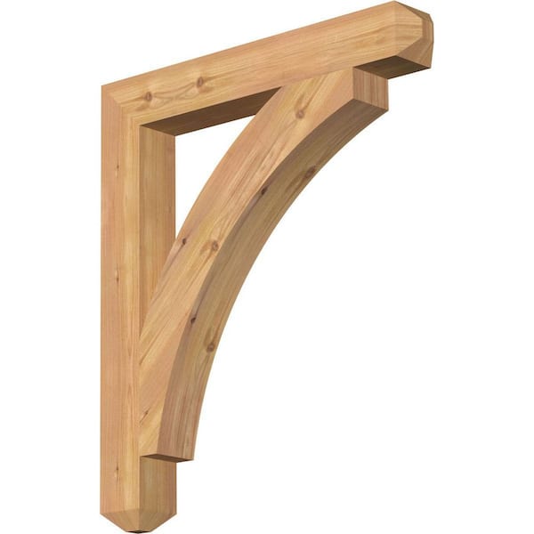Ekena Millwork 3.5 in. x 30 in. x 26 in. Western Red Cedar Thorton Craftsman Smooth Bracket