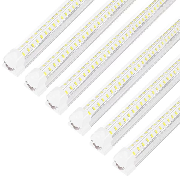 BIBIVIS 6-Pack 4 ft. 50-Watt Led White Shop Lights, Linkable Integrated ...