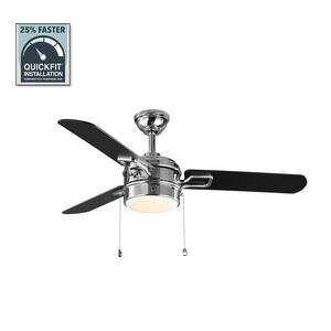 Stillmore 52 in. Integrated LED Chrome Ceiling Fan with Light Kit