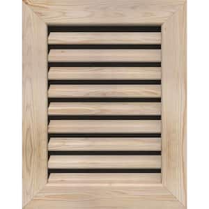 21 in. x 21 in. Rectangular Smooth Pine Wood Built-in Screen Gable Louver Vent