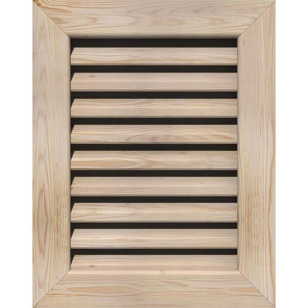 Ekena Millwork 21" x 31" Rectangular Smooth Pine Wood Gable Louver Vent Functional