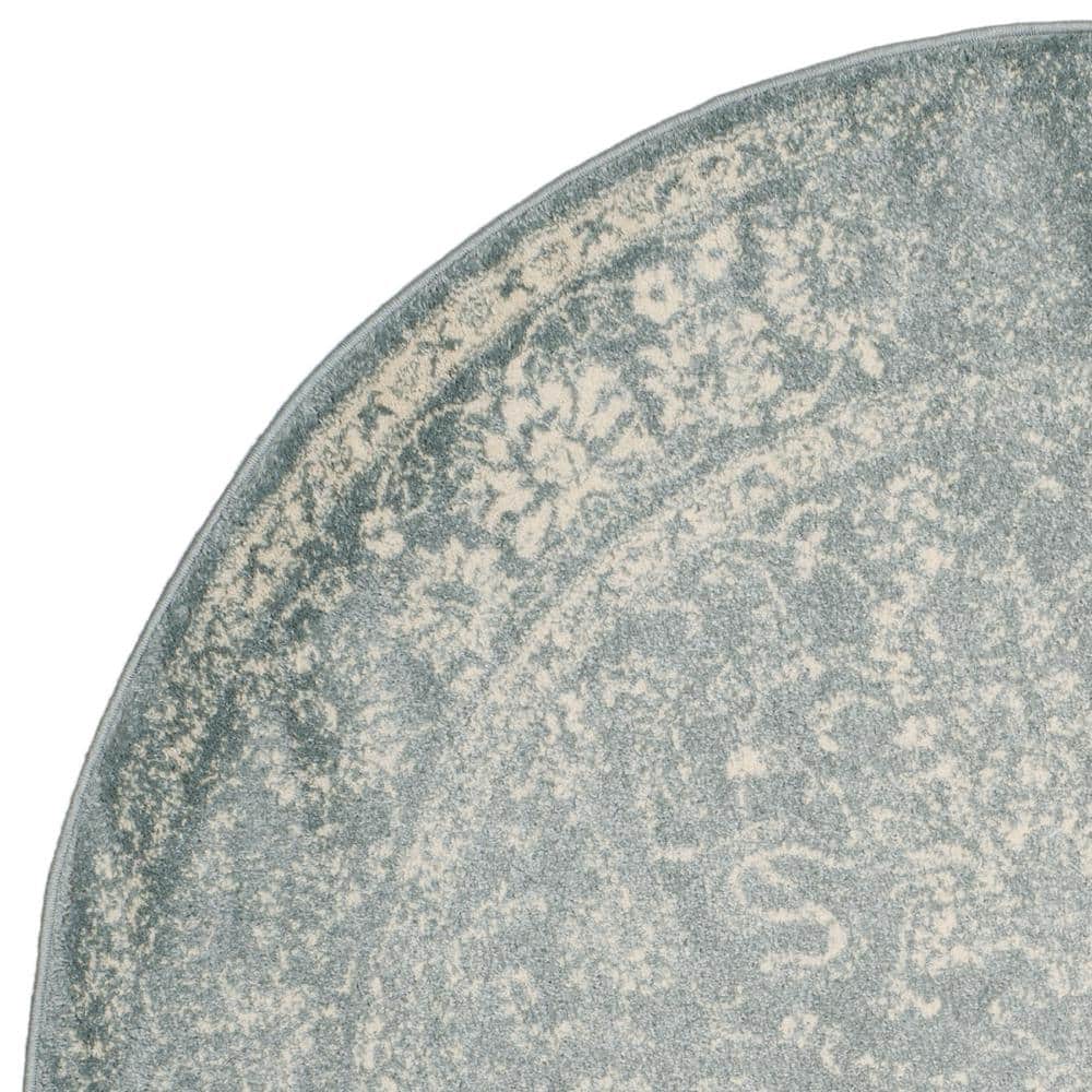 Adirondack Slate and Ivory Round Synthetic Area Rug
