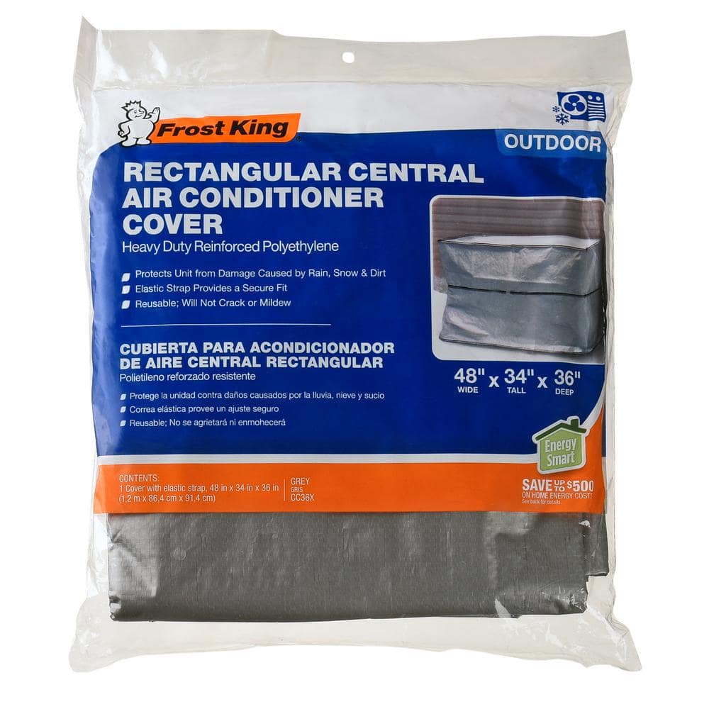 Heavy Duty Gray Polyethylene Rectangular Air Conditioner Cover