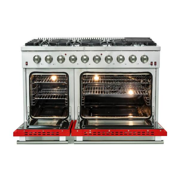 Forno 48 in. 6.58 cu. ft. Freestanding Double Oven Gas Range with